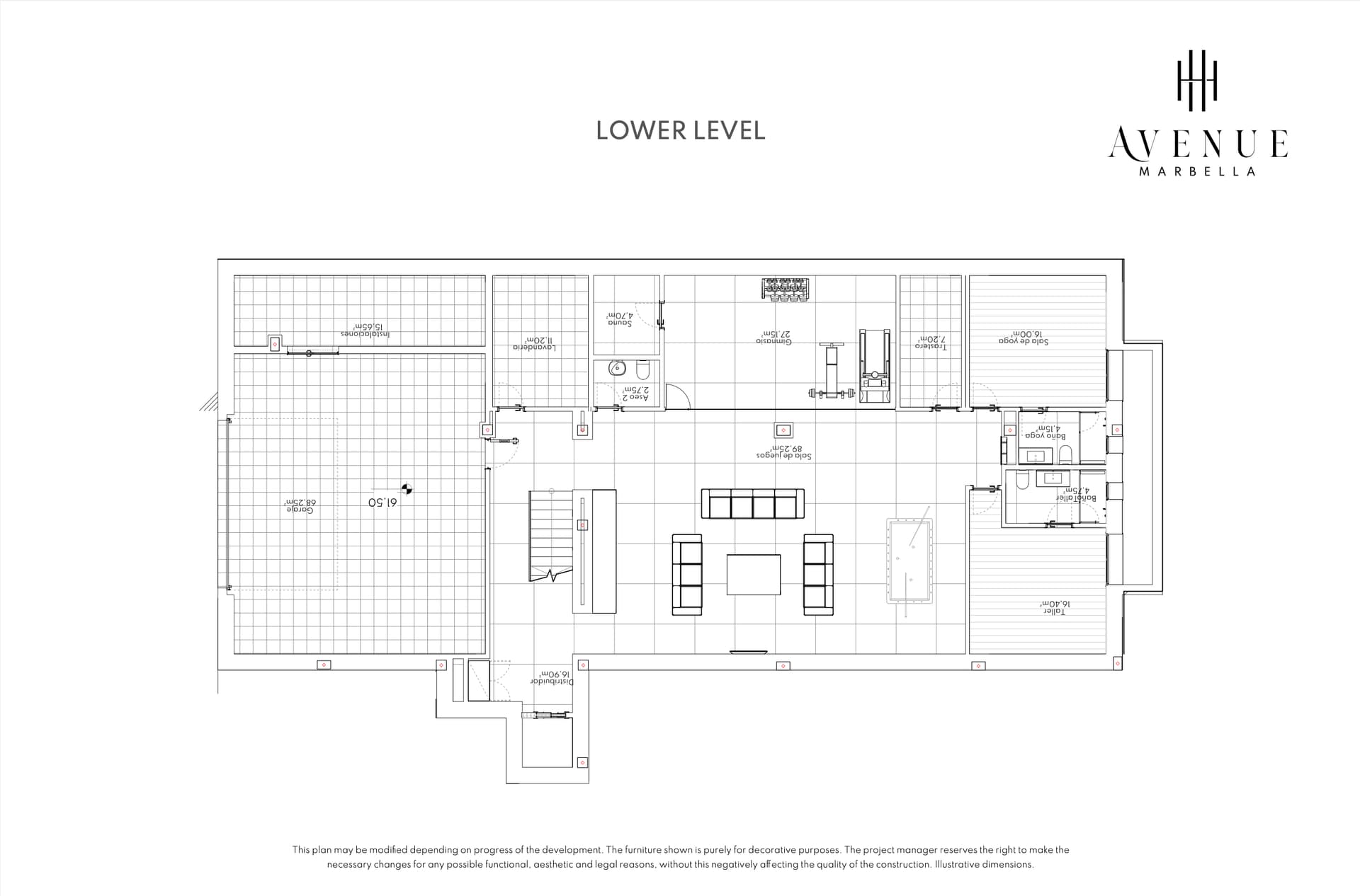 Villa 25, lower level plan