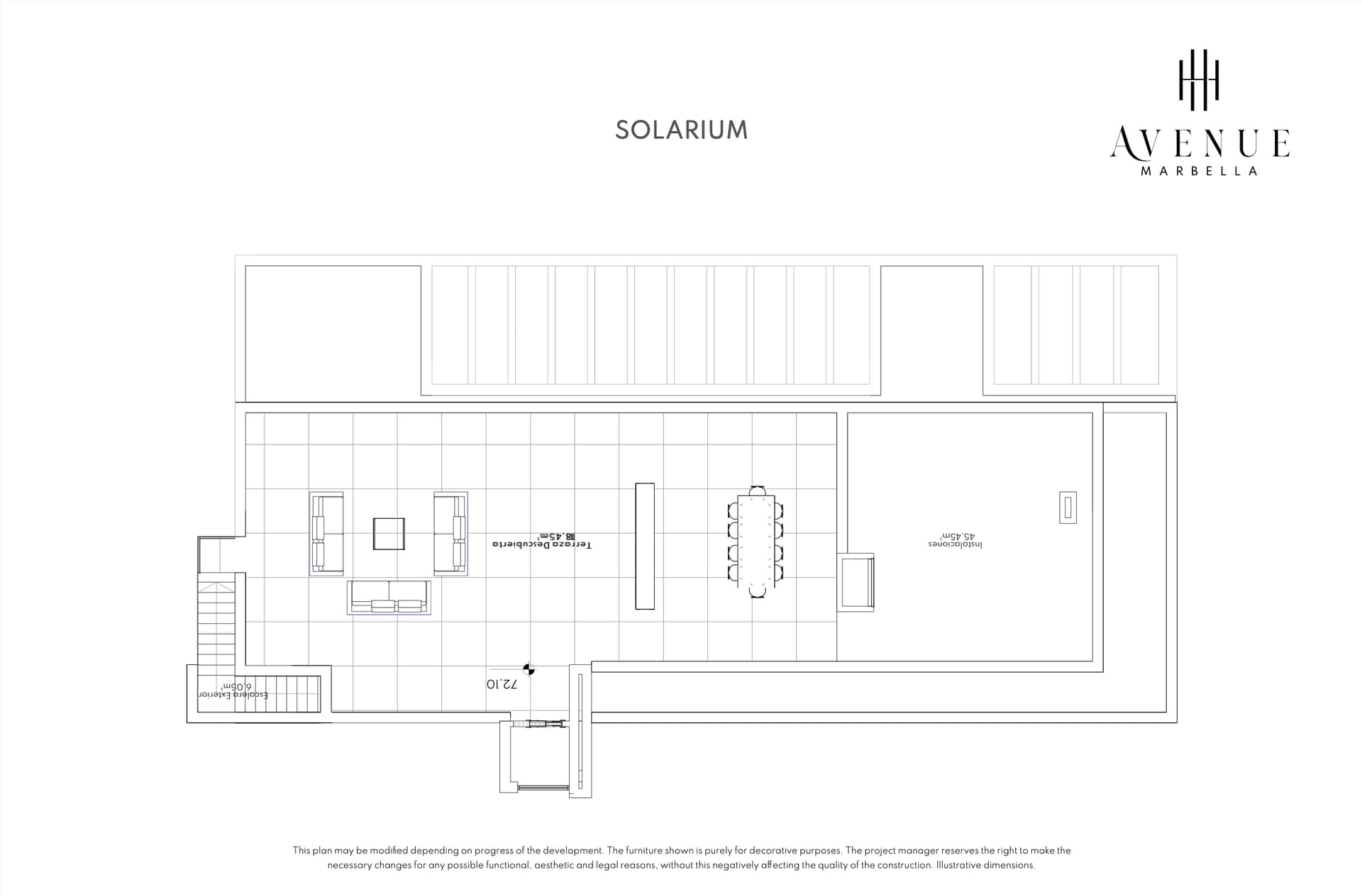 Villa 25, solarium level plan
