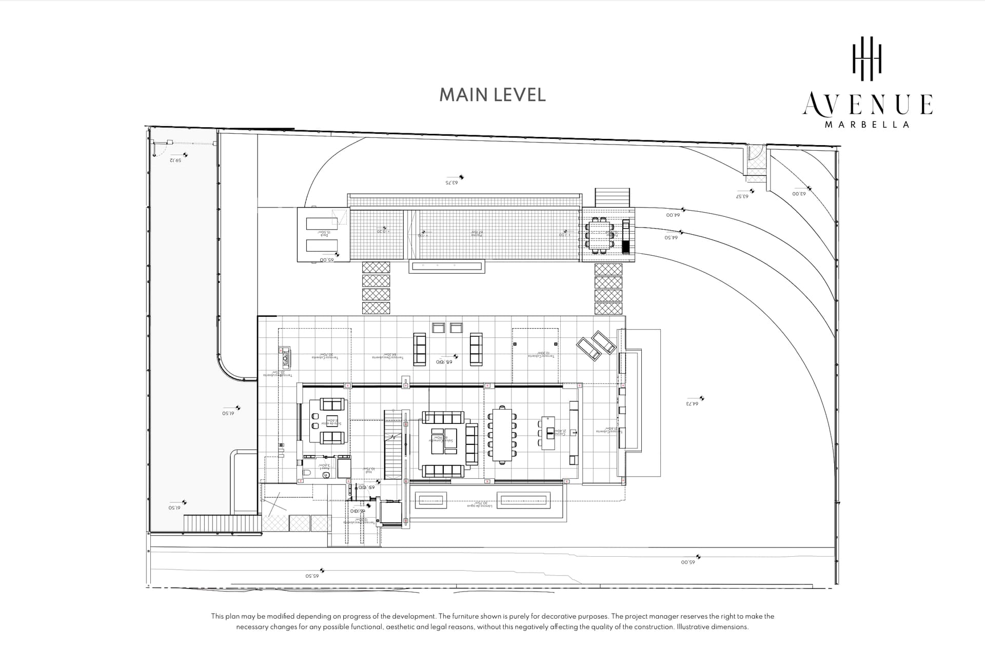 Villa 25, main level plan