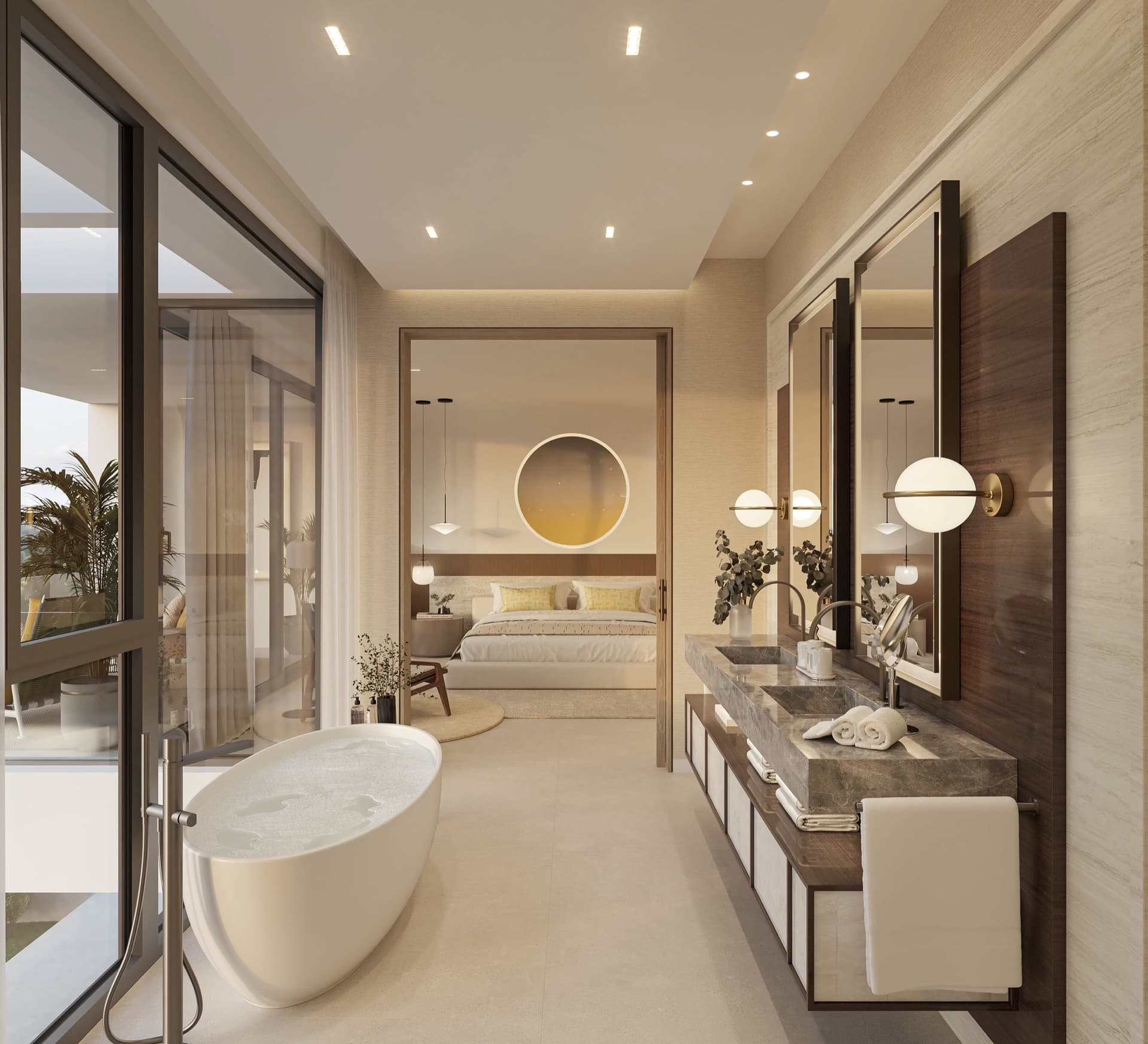 The master bathroom