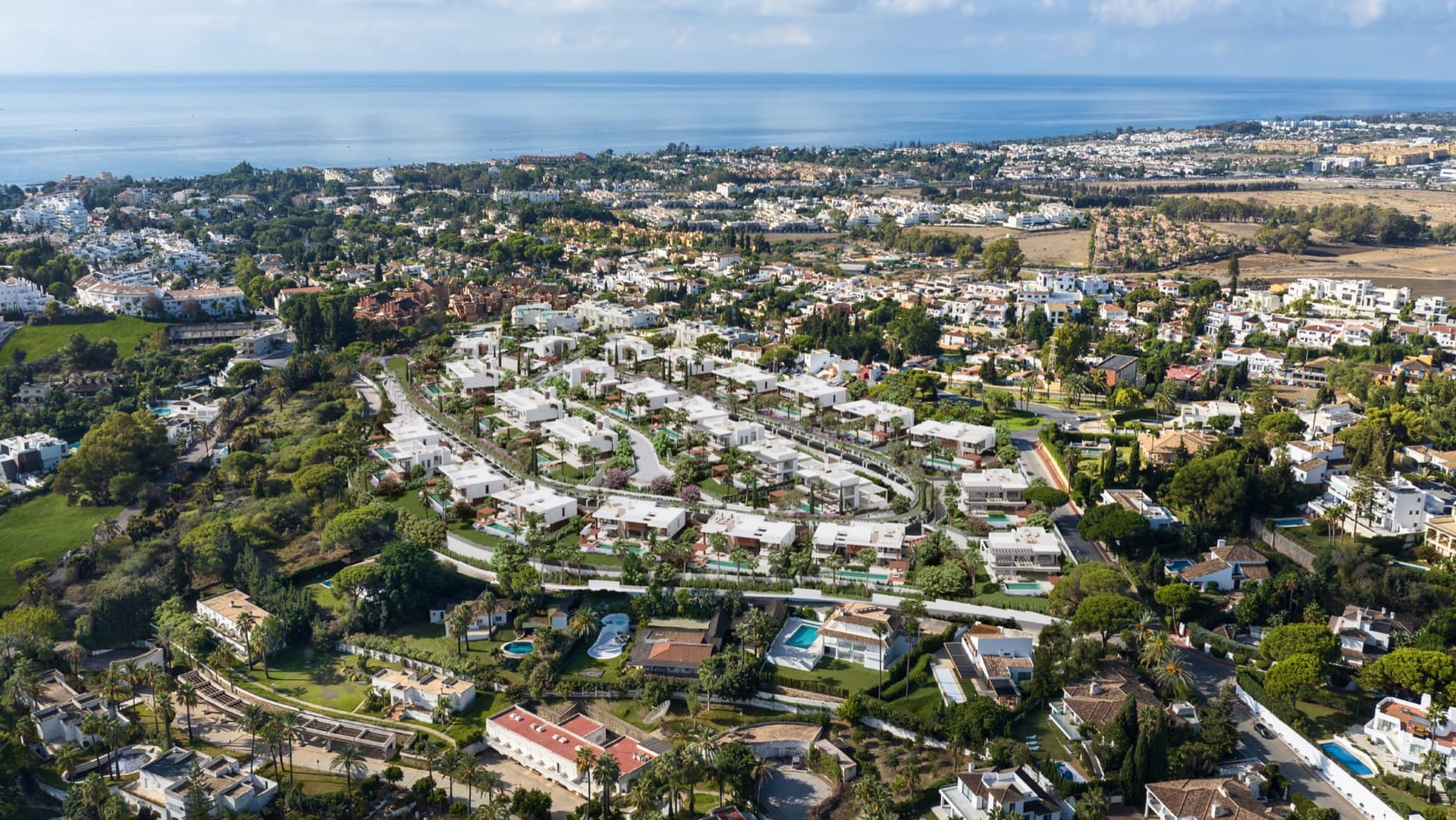 Avenue Marbella aerial masterplan, west view